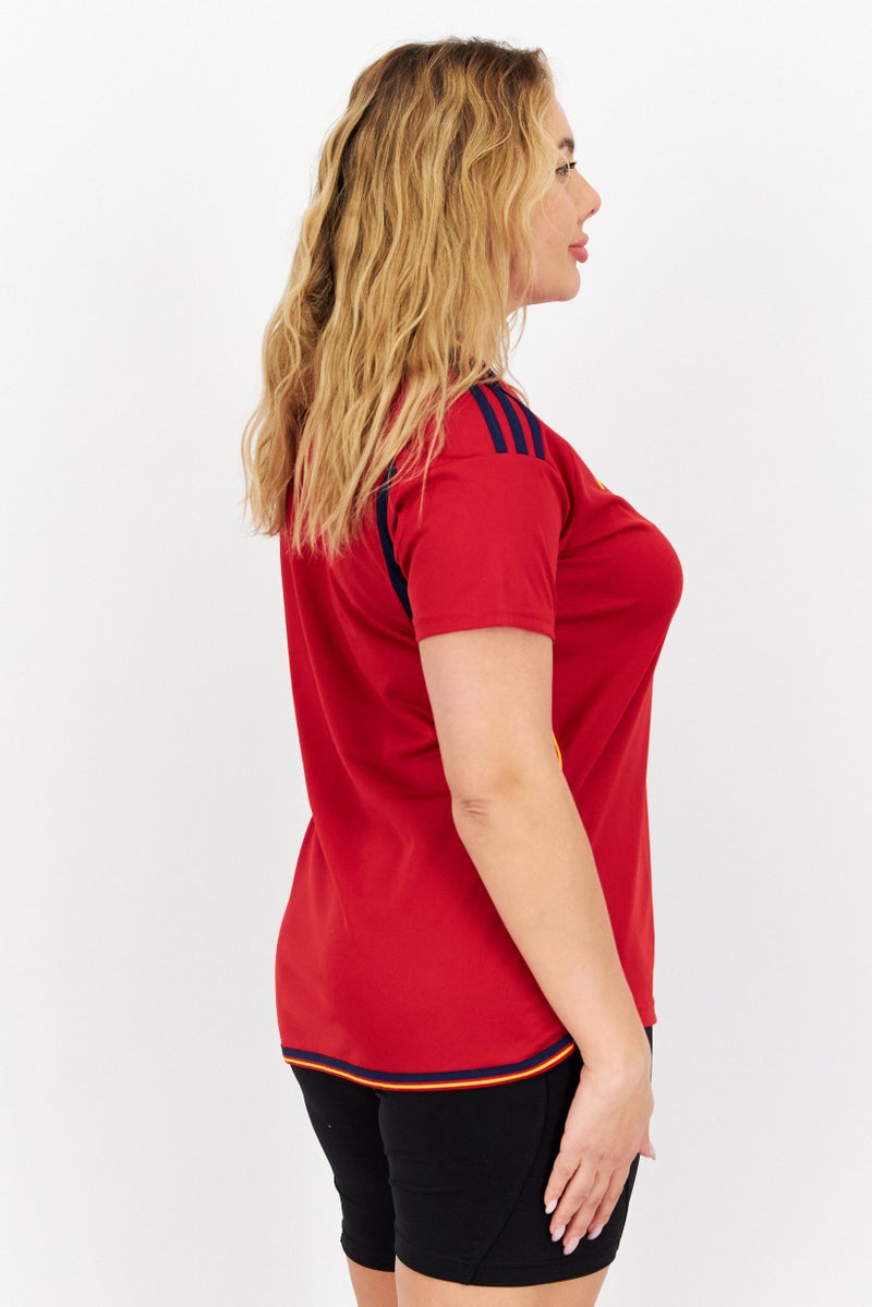 Adidas تي شيرت تدريب قصير الأكمام للنساء، أحمر - Image 4